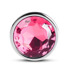 Pink Medium Metallic Anal Plug-thumb-1