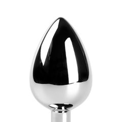 Medium Metallic Anal Plug with Tail-thumb-1