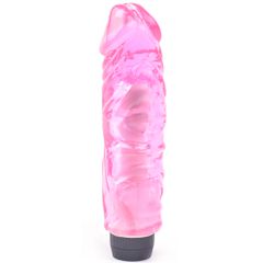 8.7'' Clear Pink Fat Realistic Penis Vibrator-thumb-1