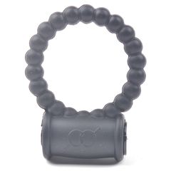 Beaded Black Color Silicone Vibrating Cock Ring