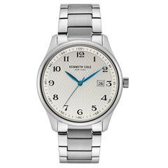 Ρολόι ανδρικό Kenneth Cole Classic KC50841001 με μπρασελέ και λευκό ανάγλυφο καντράν