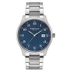 Ρολόι ανδρικό Kenneth Cole Classic KC50841002 με μπρασελέ και μπλε ανάγλυφο καντράν