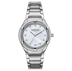 Ρολόι γυναικείο Kenneth Cole Crystal KC50981002 με μπρασελέ και λευκό φιλντισένιο καντράν