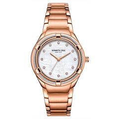 Ρολόι γυναικείο Kenneth Cole Crystal KC50981003 με μπρασελέ και λευκό φιλντισένιο καντράν