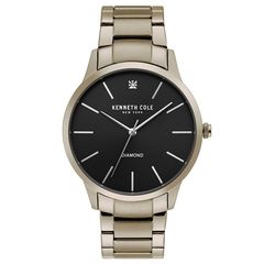 Ρολόι ανδρικό Kenneth Cole Diamond KC15111014 με μπρασελέ και μαύρο καντράν