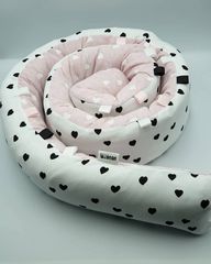 Minene Πολυχρηστικό Μαξιλάρι Snuggly Snake Cotton Pink Hearts 18303004570OS