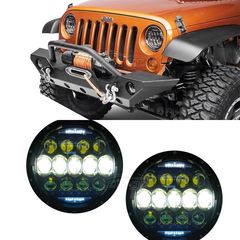 ΦΑΝΑΡΙΑ ΕΜΠΡΟΣ 7 Inch CREE LED Headlights Amber Halo DRL suitable for Jeep Wrangler TJ & JK (1997-2018)