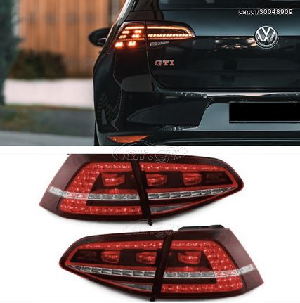 ΦΑΝΑΡΙΑ ΠΙΣΩ LED TAILLIGHTS VW GOLF 7 VII GTI-LOOK Red Clear