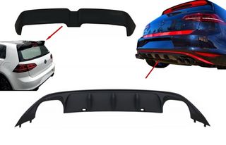 ΣΕΤ ΣΠΟΙΛΕΡ Kit Rear Bumper Air Diffuser ABT Look with Roof Spoiler GTI OETT Design VW Golf 7 VII (2013-2017)