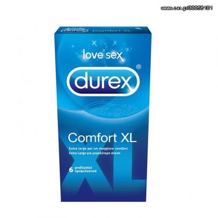 Durex Comfort XL Προφυλακτικά Μεγαλύτερου Μεγέθους από τα Κανονικά Προφυλακτικά, 6τεμ
