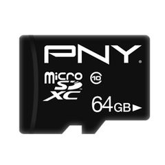 PNY P-SDU64G10PPL-GE 64GB MICRO-SD XC CLASS 10/UHS-I  U1+SD ADAPTER 076-0509