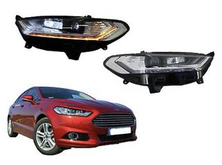 ΦΑΝΑΡΙΑ ΕΜΠΡΟΣ FORD Mondeo MK5 (2013-2016) Flowing Dynamic Sequential Turning Lights Chrome