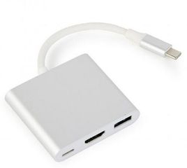 CABLEXPERT USB TYPE C MULTI ADAPTER SILVER - (A-CM-HDMIF-02-SV)