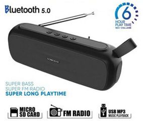 SONIC GEAR BLUETOOTH 5.0 SUPER BASS FM RADIO BLACK GREY - (P8000BG)