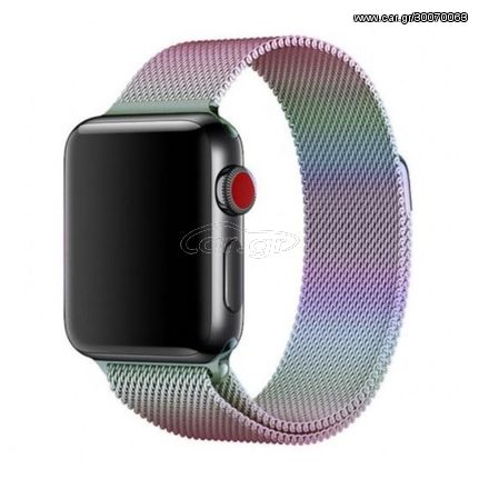 Ανταλλακτικό λουράκι QuickFit Milanese Band Apple Watch 1/2/3/4/5/6/SE/7 (38/40/41mm) Holographic Rainbow