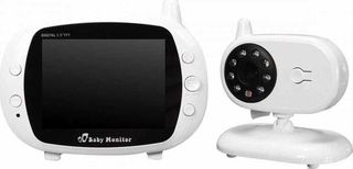 BM-850 3.5 inch LCD 2.4GHz Wireless Surveillance Camera Baby Monitor with 8-IR LED Night Vision, Two Way Voice Talk (White) - OEM