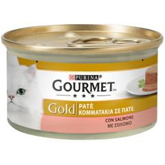 Υγρή Τροφή για Ενήλικες Γάτες Purina Gourmet Gold Πατέ με Σολομό 85 gr
