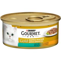 Υγρή Τροφή για Ενήλικες Γάτες Purina Gourmet Gold Double Pleasure  με Κουνέλι και Συκώτι 85 gr