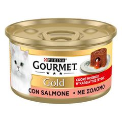 Υγρή Τροφή για Ενήλικες Γάτες Purina Gourmet Gold "Η Καρδιά της Γεύσης", με Σολομό 85gr