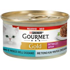 Υγρή Τροφή για Ενήλικες Γάτες Purina Gourmet Gold Ταρτάρ με Τόνο και Ψάρια Ωκεανού 85 gr