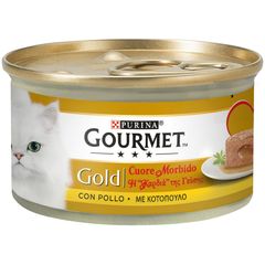 Υγρή Τροφή για Ενήλικες Γάτες Purina Gourmet Gold "Η Καρδιά της Γεύσης" - με Κοτόπουλο 85 gr