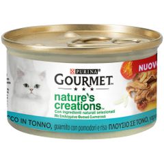 Υγρή Τροφή για Ενήλικες Γάτες Gourmet Nature's Creations Πλούσιο σε Τόνο, Γαρνιρισμένο με Ντομάτες και Ρύζι 85gr