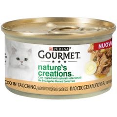 Υγρή Τροφή για Ενήλικες Γάτες Gourmet Nature's Creations με Γαλοπούλα, Γαρνιρισμένο με Άγριο Καρότο και Σπανάκι 85gr