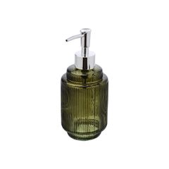 Αντλία σαπουνιού OLIVE SERIES γυάλινη διαστάσεων 8x8x19cm χωρητικότητας 380ml σε χρώμα λαδί