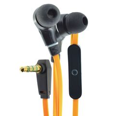 Ancus Loop in-Earbud Hands Free Stereo 3.5 mm για Apple-Samsung-HTC-Sony Πορτοκαλί με Καλώδιο Πλακέ, Πλήκτρο Απάντησης