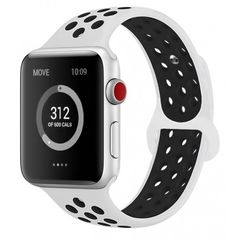 Ανταλλακτικό λουράκι QuickFit Apple Watch 1/2/3/4/5/6/SE/7 (38/40/41mm) Softband White/Black OEM