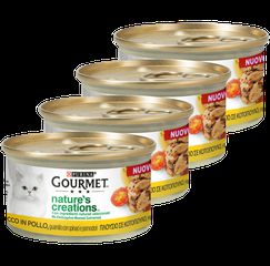Gourmet Nature's Creations Πλούσιο σε Κοτόπουλο, Γαρνιρισμένο με Σπανάκι και Ντομάτες Economy Pack 4 Τεμ. x 85gr