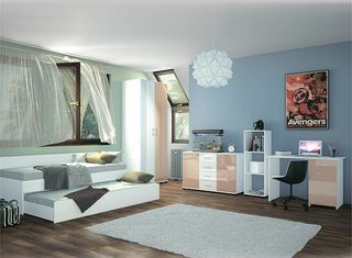 Σετ παιδικού δωματίου AVA 2324 ΔΩΡΟ 2 Στρώματα 82/190 & 2 μαξιλάρια, Genomax