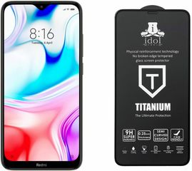 IDOL 1991 TEMPERED GLASS ΓΙΑ XIAOMI REDMI 8 9H 0.25mm TITANIUM SEMI CURVED FULL GLUE BLACK - (5205308258633)