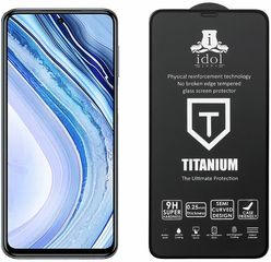 IDOL 1991 TEMPERED GLASS ΓΙΑ XIAOMI REDMI NOTE 9 PRO 9H 0.25mm TITANIUM SEMI CURVED FULL GLUE BLACK - (5205308264979)