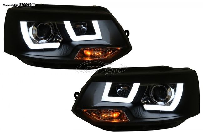 ΦΑΝΑΡΙΑ ΕΜΠΡΟΣ LED Headlights VW Transporter T5 Multivan Facelift (2010-2015) U Tube Xenon Look