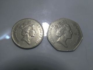 2 ΝΟΜΙΣΑΜΤΑ ΜΕ ΤΗΝ ELLISABET..II TOU 1992 ,,1997 ,,,,10 KAI 50 PENCE..ΚΑΙ 5  ΤΟΥ 1996.Αν θέλετε δεστε όλες τις αγγελίες μου 