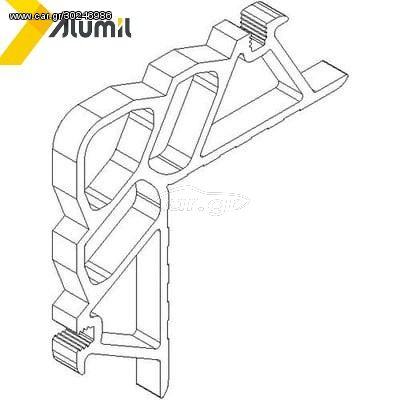 Γωνία σύνδεσης μικρού θαλάμου για φύλλα πόρτας Μ19690 ,Μ19722 γωνιάστρας 29x8mm Alumil 1132907500