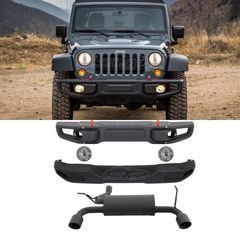 Metal BODY KIT JEEP Wrangler / Rubicon JK (2007-2017) 10th Anniversary Hard Rock Style With Complete Exhaust System Axle-Back