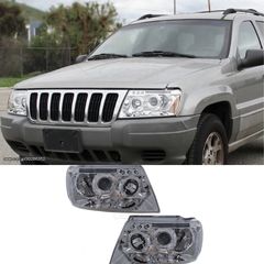 ΦΑΝΑΡΙΑ ΕΜΠΡΟΣ JEEP Grand Cherokee 1999-2004 Angel Ayes Chrome