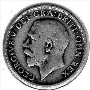 ONE SILVER  SHILLING 1918 GEORGIVS V G.BRITAIN .