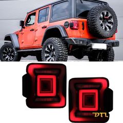ΦΑΝΑΡΙΑ ΠΙΣΩ Full LED Taillights  Jeep Wrangler IV JL/JLU (2018-up) RED with Dynamic StartUp and Sequential Turning Lights