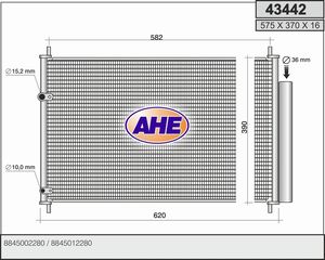 43442 – AHE, Συμπυκνωτής TOYOTA AURIS E15 07-12/AVENSIS T27 08-18/COROLLA E15 SEDAN 06-14