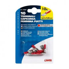 Φισάκια θηλυκά κόκκινα 6,3 x 0,8mm Lampa