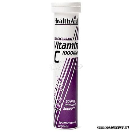 Health Aid Vitamin C 1gr Φραγκοστάφυλο 20 Tabs Αναβράζουσες Ταμπλέτες