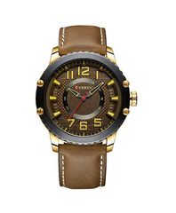 New CURREN Mens Watches Top Luxury Brand Waterproof Sport Wrist Watch Quartz Military Leather Strap Watch Relogio Masculino 8341 Brown