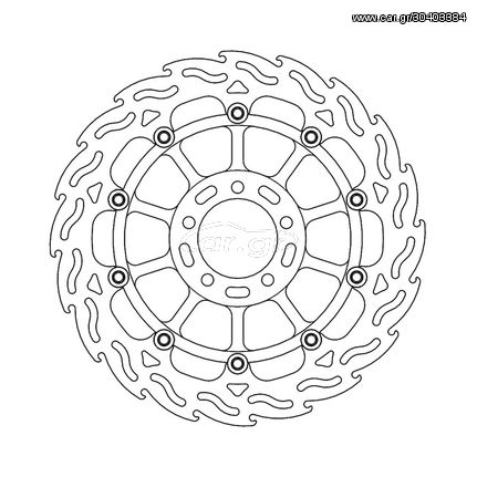 Moto-Master Flame series floating brake rotor R/F TUV appr.