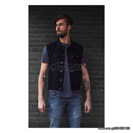 MCS DENIM VEST, BLACK