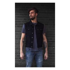 MCS DENIM VEST, BLACK