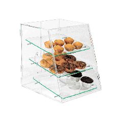 Κλασσική βιτρίνα ταμείου Plexiglass 3 επιπέδων με 3 Glass Look δίσκους 33x33εκ