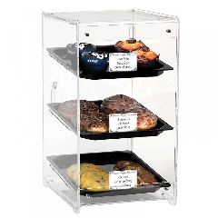 Βιτρίνα ταμείου Plexiglass 3 επιπέδων με 3 μαύρους δίσκους διαστάσεων 29x35εκ